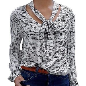 ANTHROPOLOGIE CLOTH & STONE Tie-Neck‎ Blouse